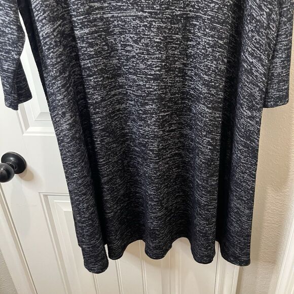 Try This Gray Heathered Space Dye Long Sleeve V Neck Dress Womens Size 2X - Picture 3 of 10